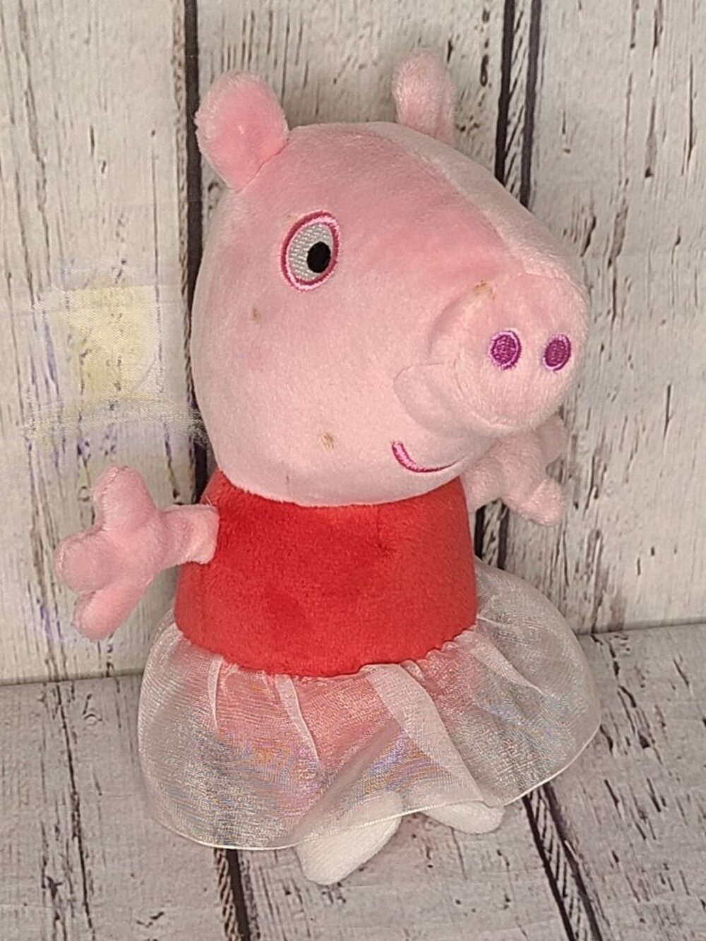 7" Vintage 2006 Peppa Pig Plush Ballerina Tutu Snorting Oinking Stuffed Animal